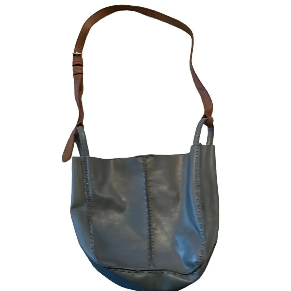 Gray Leather shoulder bag
